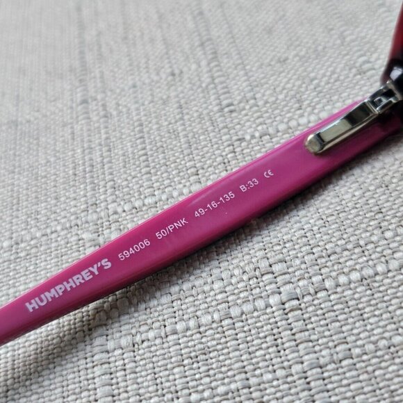 Humphrey's Women Glasses Frame 50/PNK B:33 49[]16 135 Pink Eyeglasses Frame - Picture 7 of 11